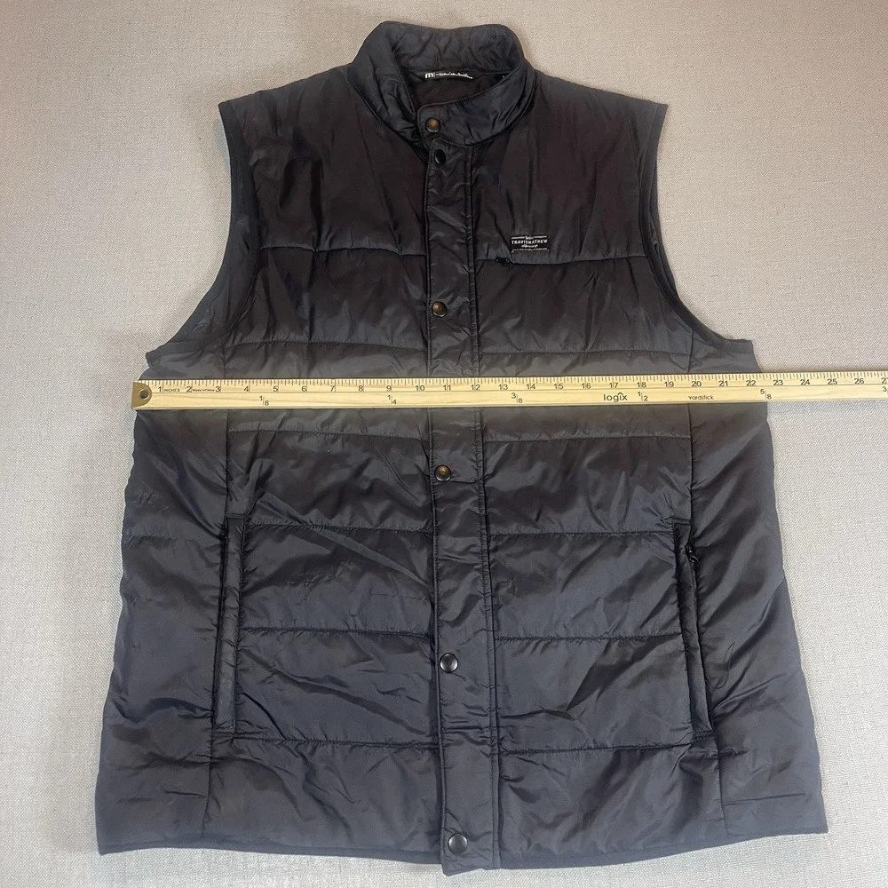 Travis Mathew Men's Large Black Insulated Golf Vest Pockets‎ Ripstop *Flaws*